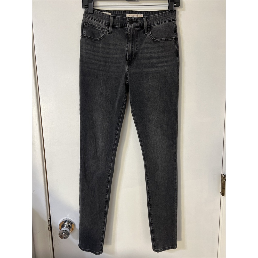 Levi's Big E Premium Women's Black Denim 721 High Rise Skinny Jeans Size‎ 28